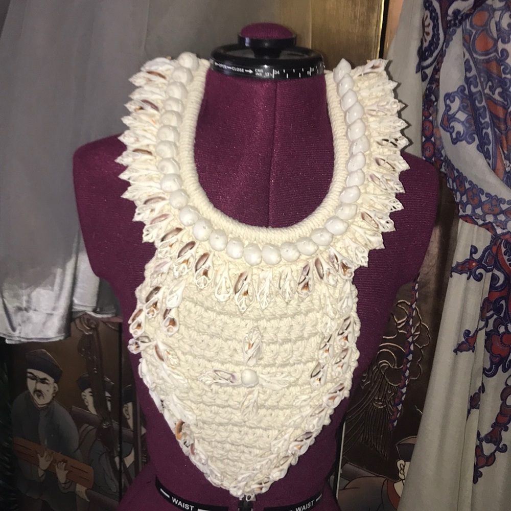 One of a kind woven bib necklace